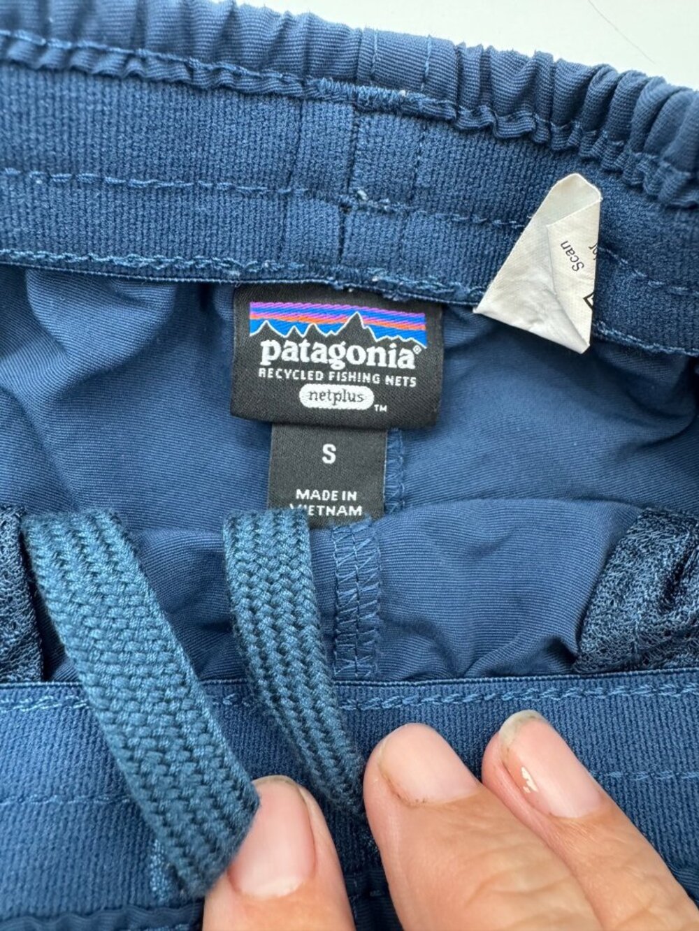 Patagonia Baggies Shorts Navy Elastic Waist Size S - Picture 5 of 9